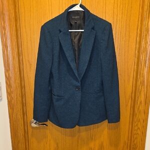 Banana Republic Teal Wool-Blend Single-Button Blazer